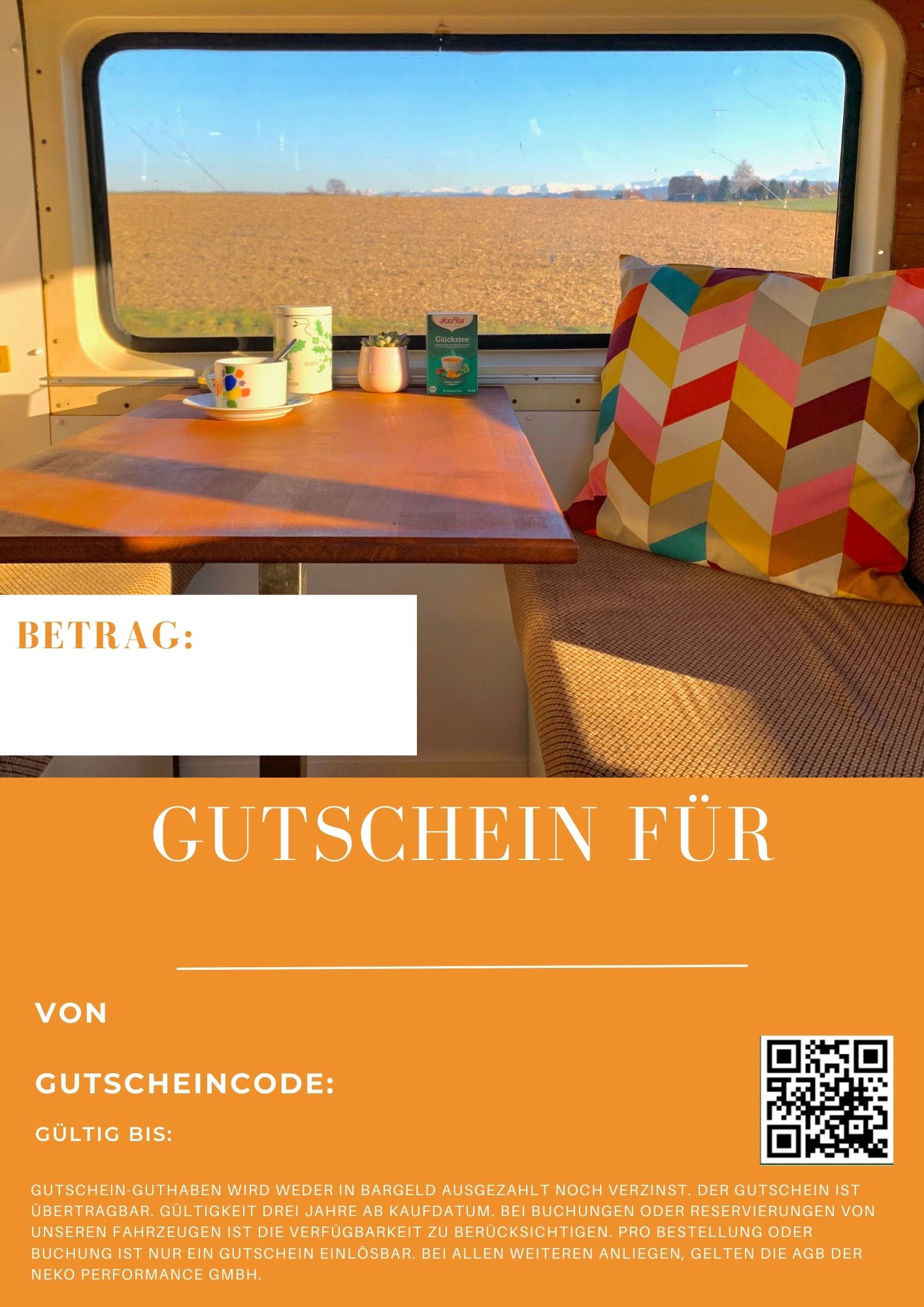Orange Weiss Gutschein NEKO Camping_2